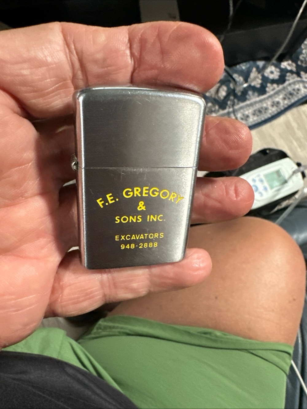 Periwinkle by Barlow Silver Lighter with Yellow Logo